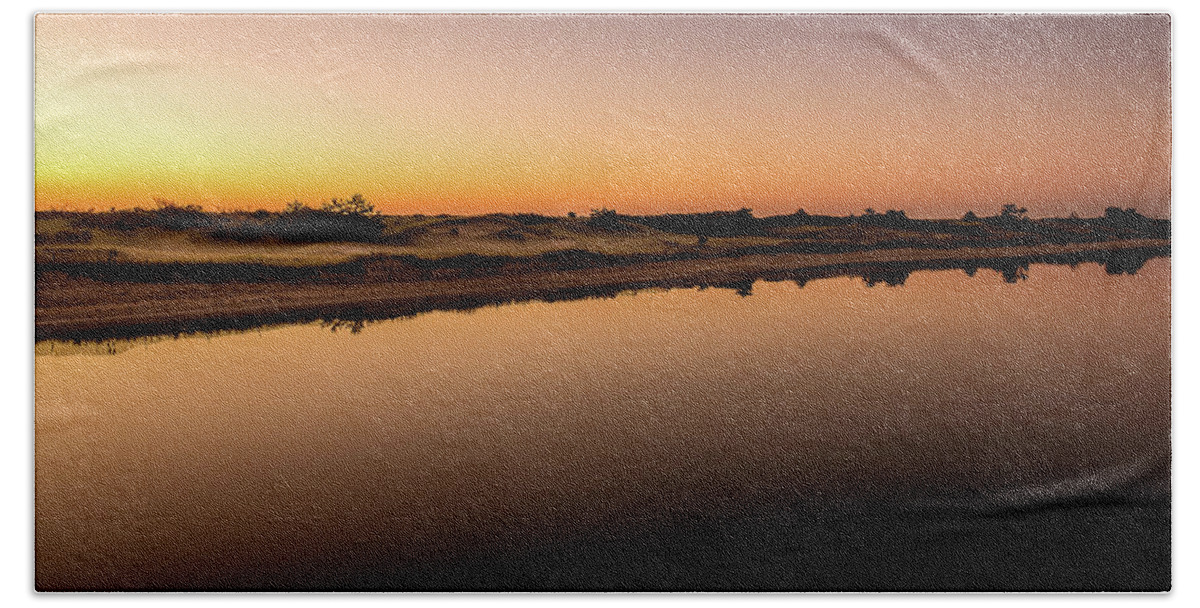 2:4 Ratio Beach Towel featuring the photograph Dawn Light, Ogunquit River by Jeff Sinon