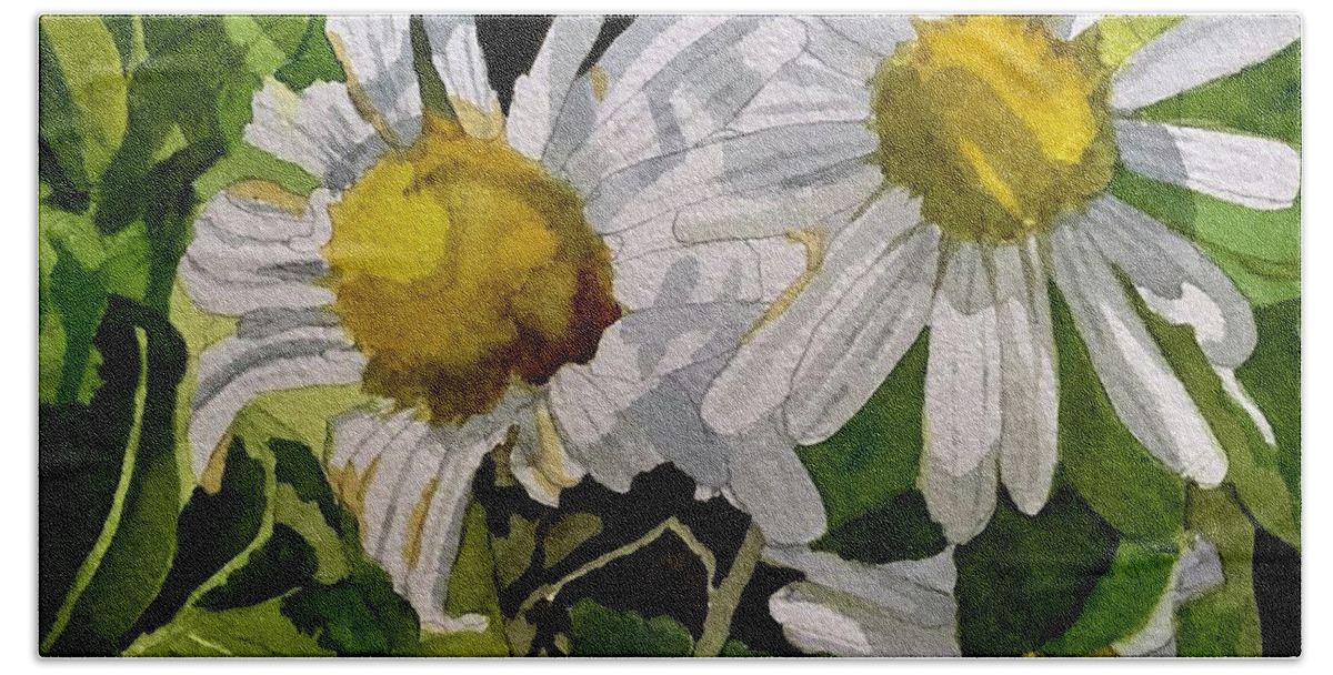 Montauk Daisies Beach Towel featuring the painting Dazed by Nicole Curreri