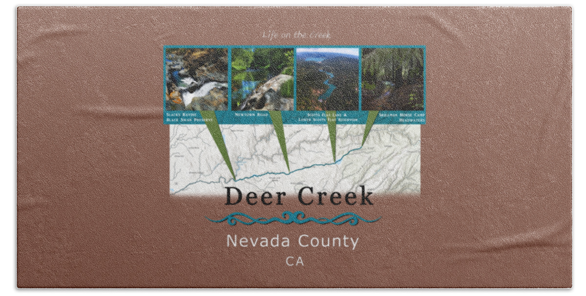 Deer Creek Beach Towel featuring the digital art Deer Creek Series Views by Lisa Redfern