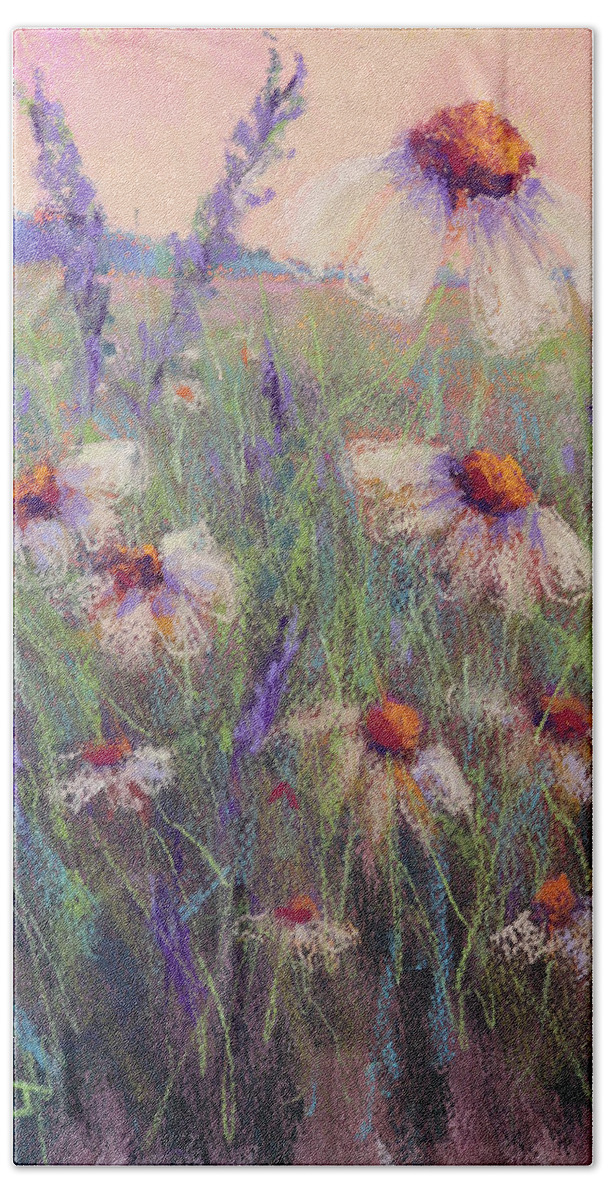 Daisies Beach Towel featuring the painting Delicate Daisies by Susan Jenkins