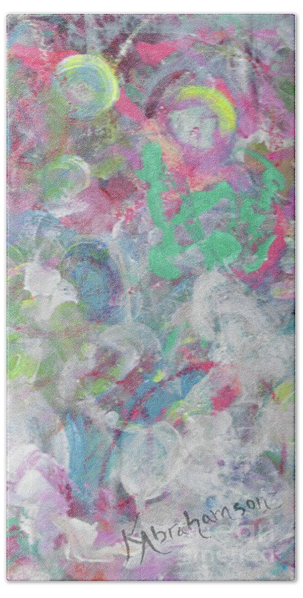 Spring Beach Towel featuring the painting Delightful Dancing 1 by Kristen Abrahamson