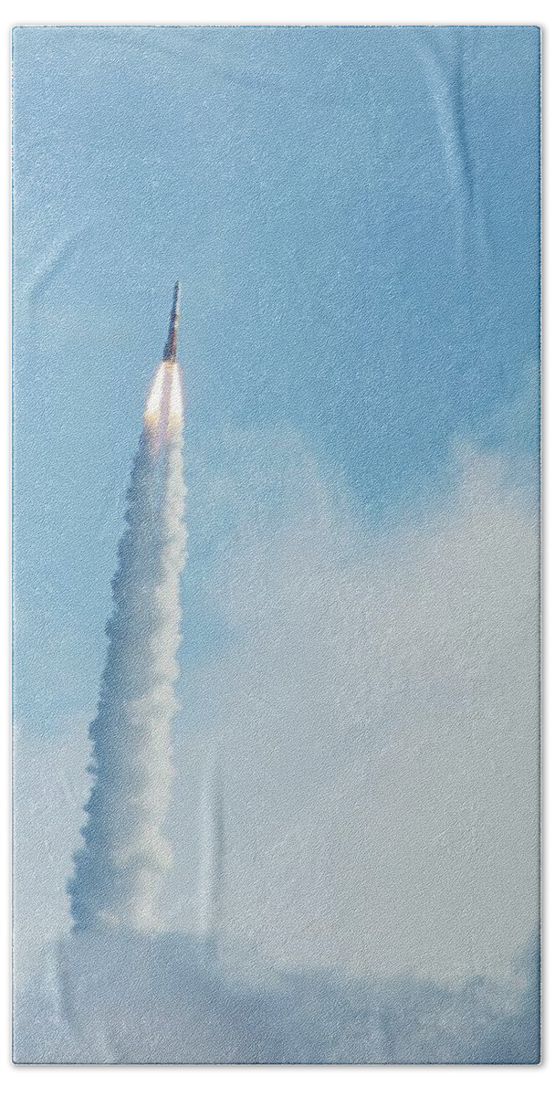 Launch Beach Towel featuring the photograph Delta IV rocket launch by Bradford Martin