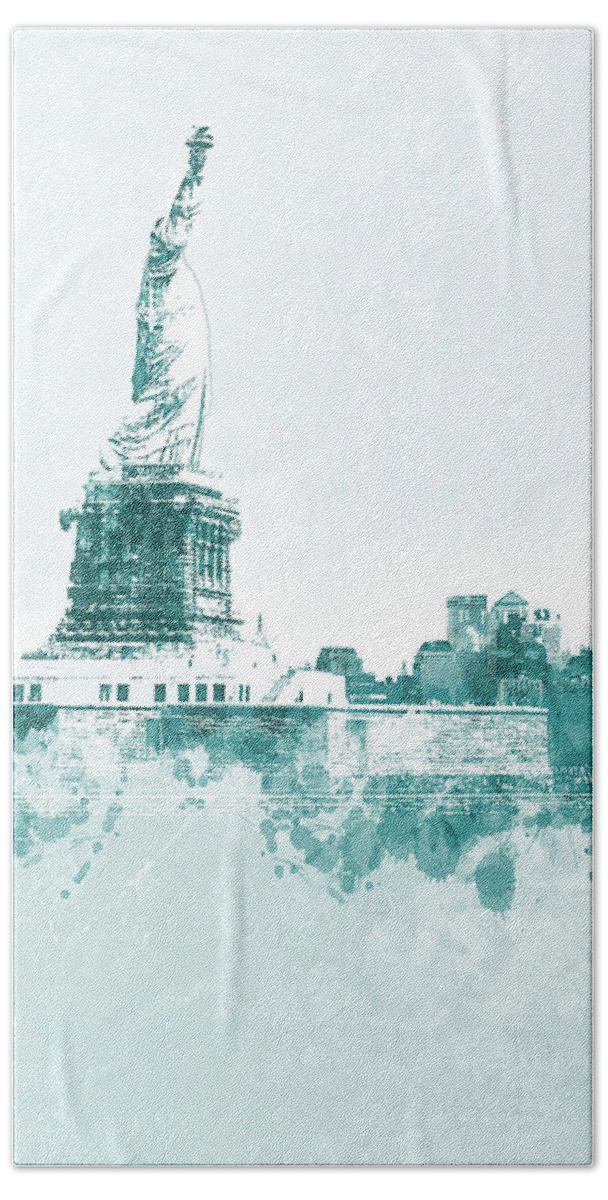 New York Beach Towel featuring the mixed media Design 139 New York City by Lucie Dumas
