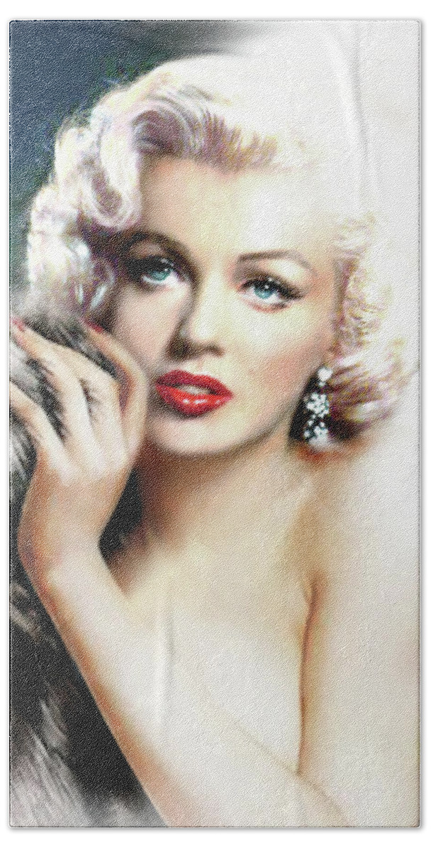 Marilyn Monroe Beach Sheet featuring the painting Diva MM 169 q by Theo Danella