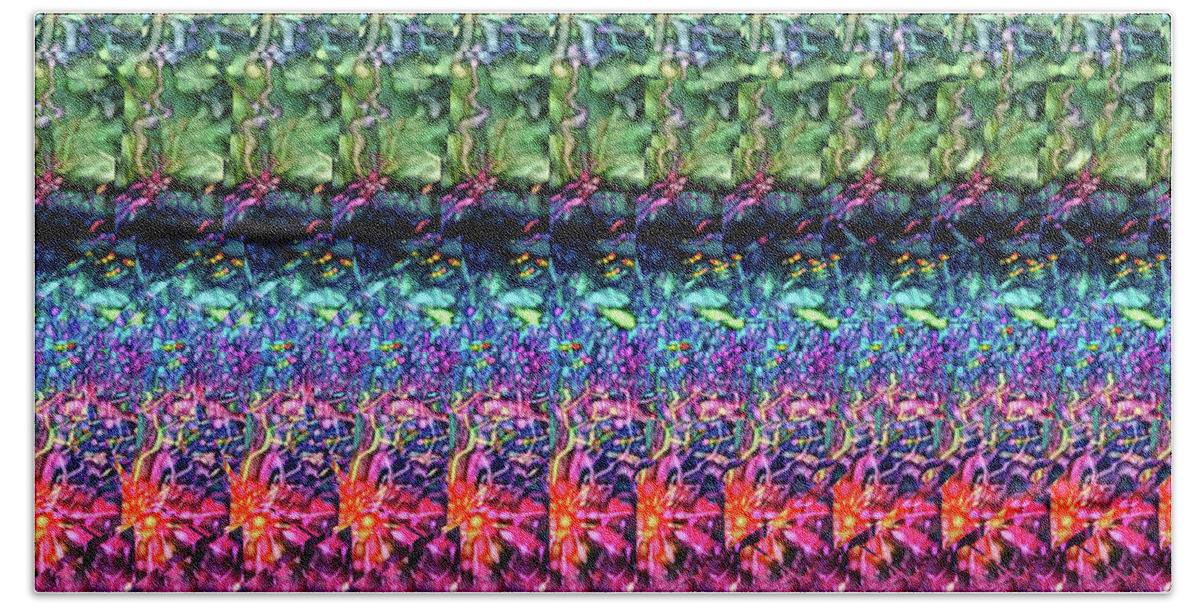 Autostereogram Beach Towel featuring the digital art DNA Autostereogram Qualias Reef 2 by Russell Kightley