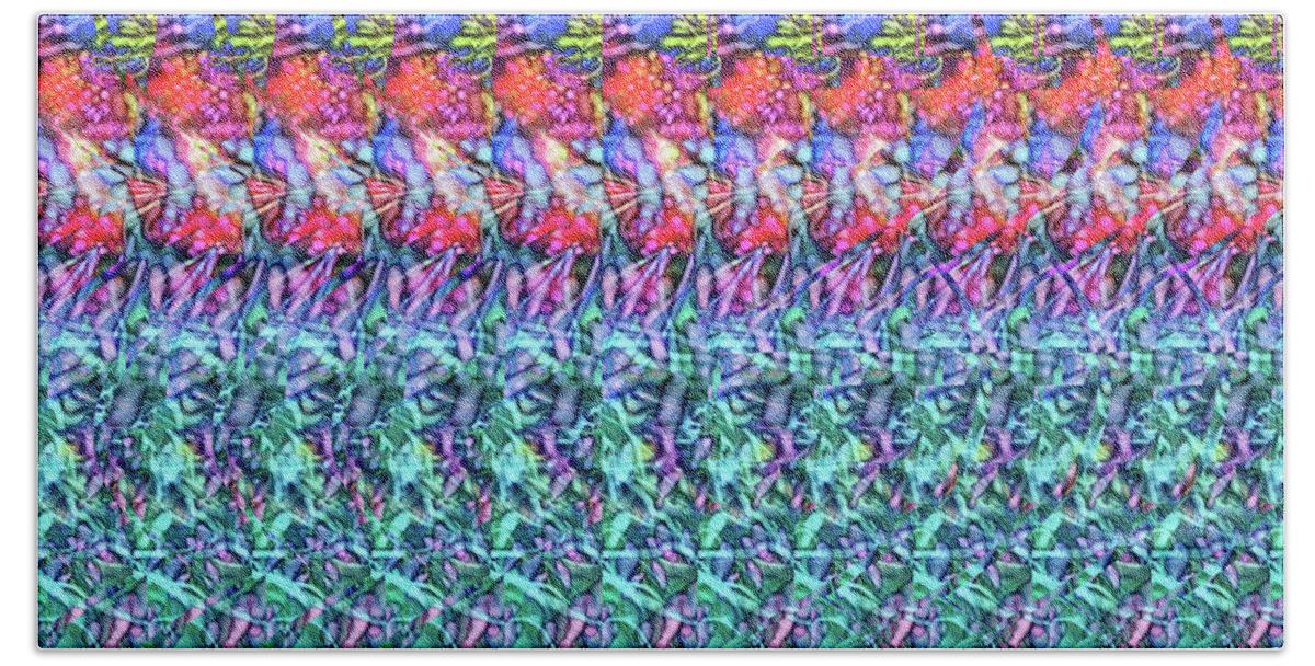 Autostereogram Beach Towel featuring the digital art DNA Autostereogram Qualias Reef 4 by Russell Kightley