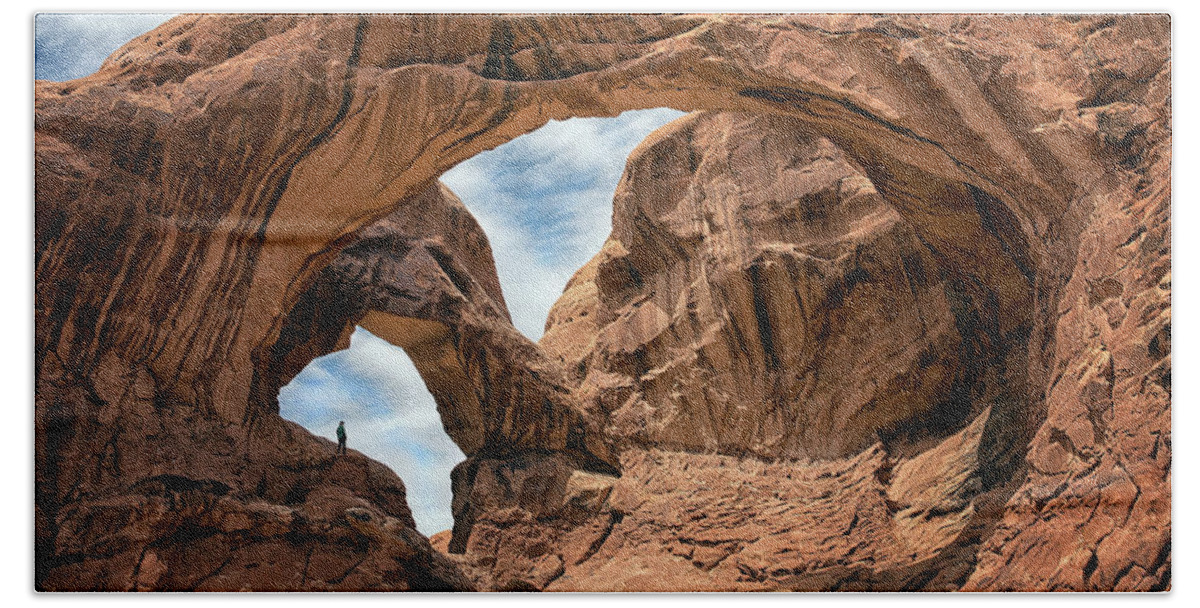 Double Arch Beach Towel featuring the photograph Double Arch View by Art Cole