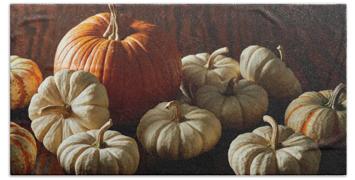Food Beach Towel featuring the photograph Dramatic Pumpkins #2 by Cuisine at Home