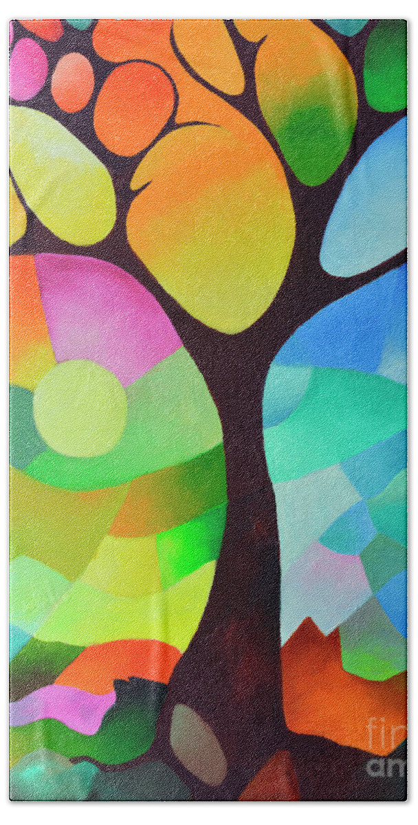 Tree Beach Towel featuring the painting Dreaming Tree by Sally Trace