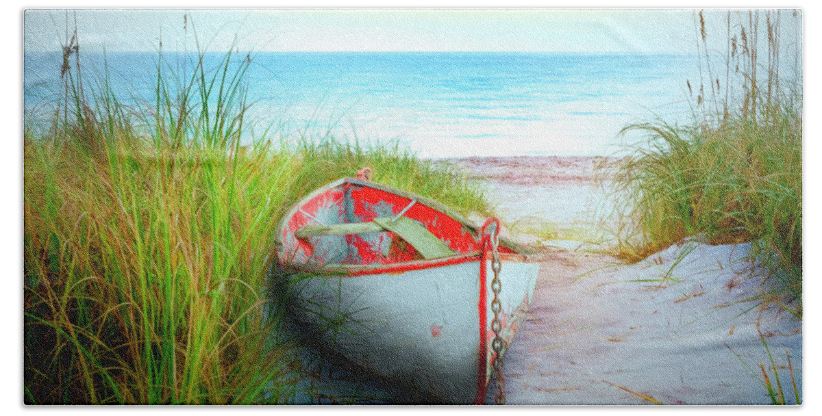 Boats Beach Towel featuring the photograph Dune Colors in Square  by Debra and Dave Vanderlaan