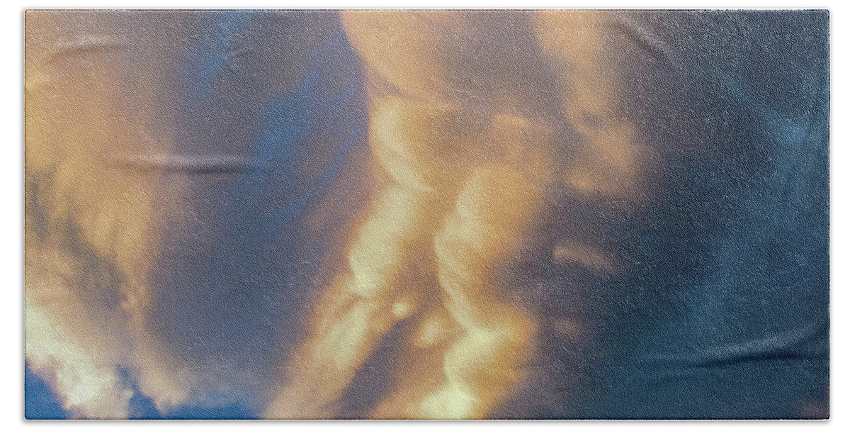 Nebraskasc Beach Towel featuring the photograph Dying Thunderstorms at Sunset 018 by NebraskaSC