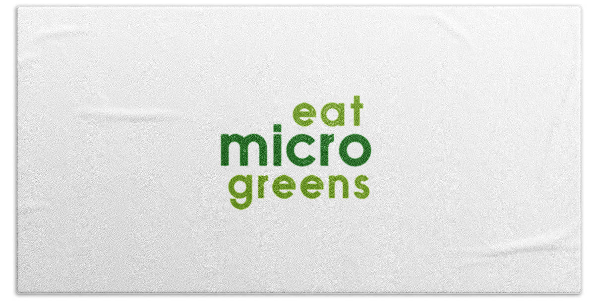  Beach Towel featuring the drawing Eat microgreens - two greens by Charlie Szoradi