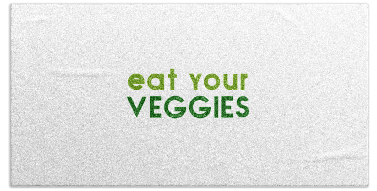  Beach Towel featuring the drawing Eat your veggies - two greens by Charlie Szoradi