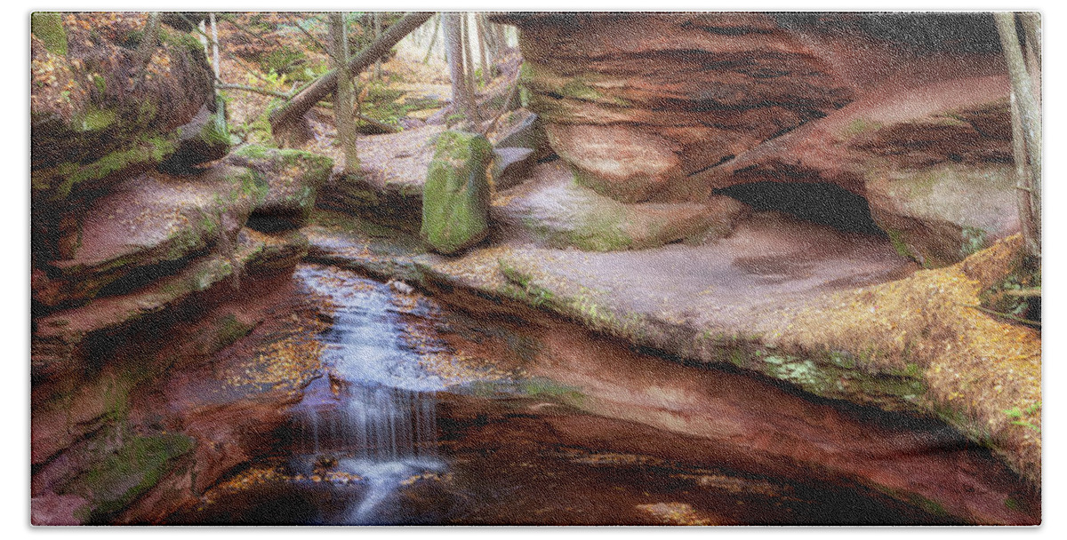 Waterfall Beach Towel featuring the photograph Echo Dells by Susan Rissi Tregoning