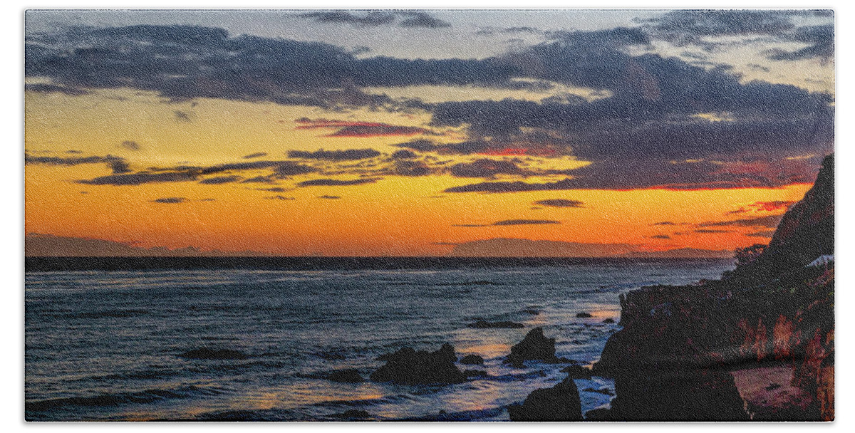 El Matador Beach Beach Towel featuring the photograph El Matador Gold by Gene Parks