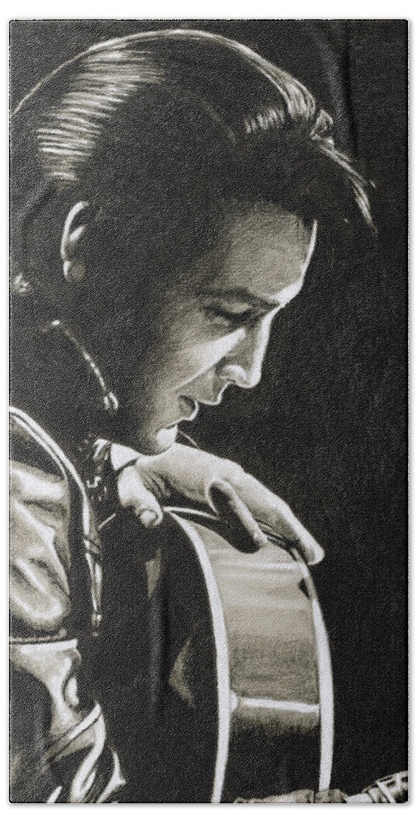 Drawing In My Elvis In Charcoal Series. I'm Trying To Make A Drawing Once A Week. Beach Towel featuring the drawing Elvis in Charcoal #193 by Rob De Vries