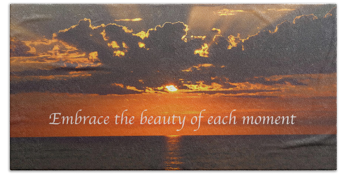 Ocean Beach Towel featuring the digital art Embrace The Moment by Kirt Tisdale
