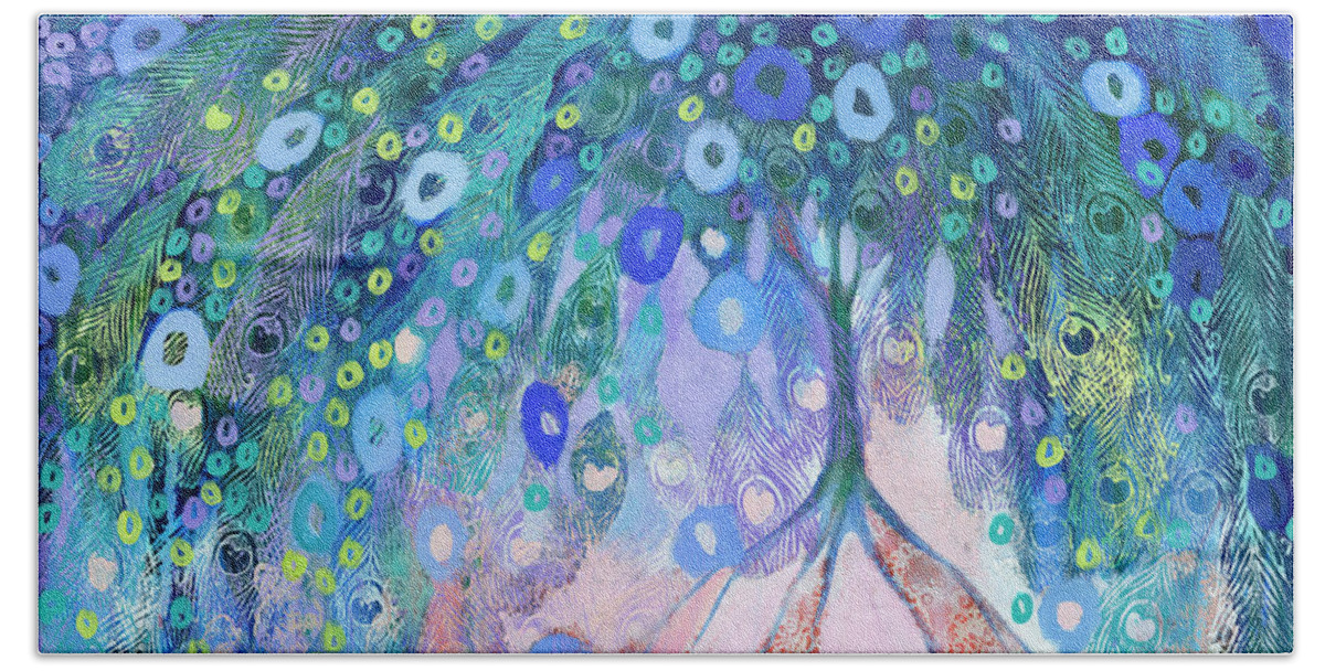 Tree Beach Towel featuring the painting Embraced by Love by Jennifer Lommers