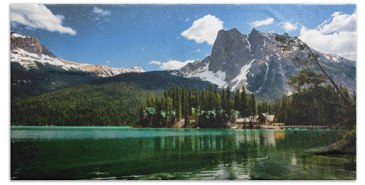 Mountain Beach Towel featuring the photograph Emerald Lake Lodge Summer by Monte Arnold