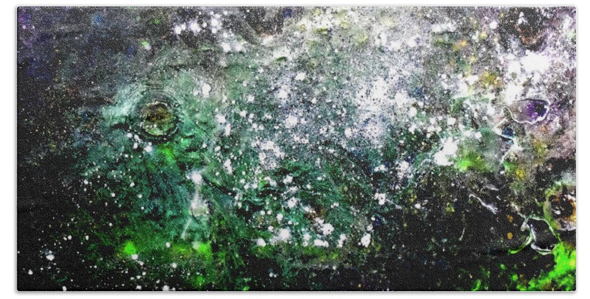 Space Beach Towel featuring the photograph Emerald Nebula by Patsy Evans - Alchemist Artist