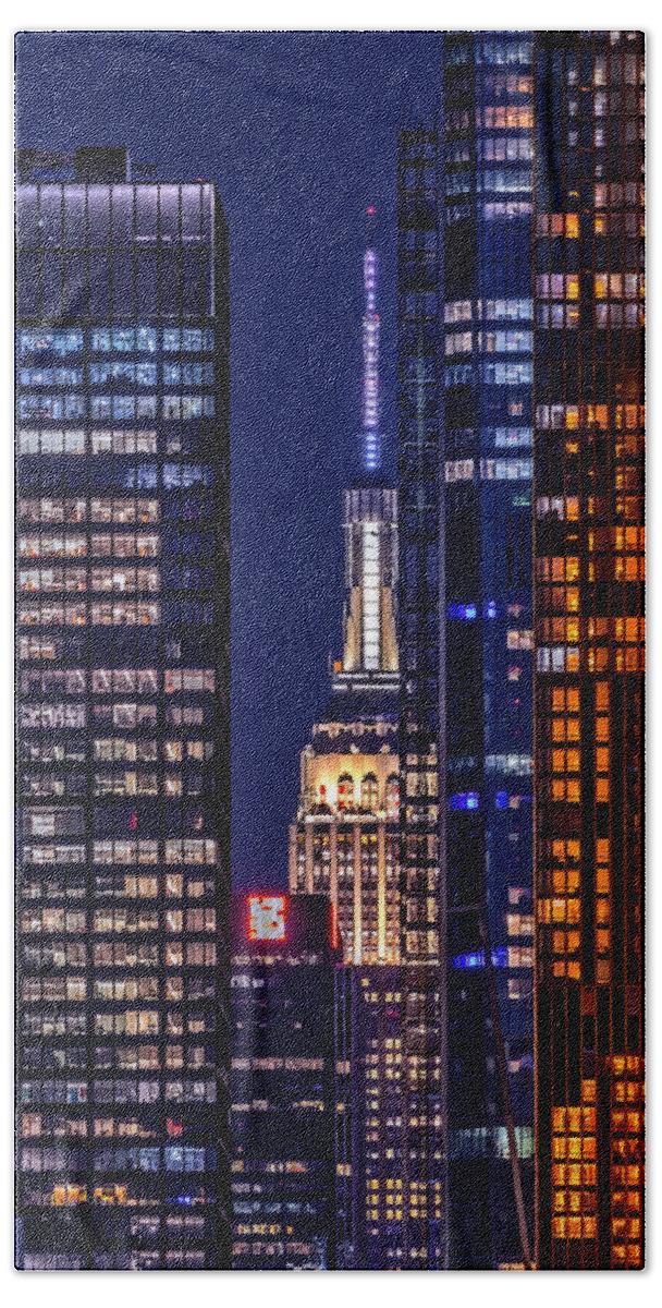 Empire State Beach Towel featuring the photograph Empire State Building NYC ESB by Susan Candelario