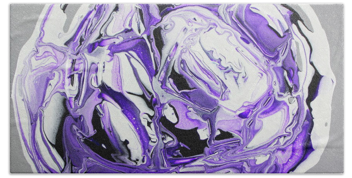 Purple Beach Towel featuring the painting Entangle 2 by Madeleine Arnett