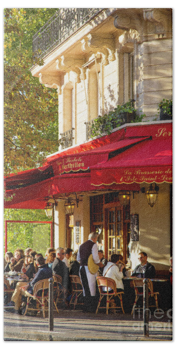 Paris Beach Towel featuring the photograph Evening Cafe - Paris by Brian Jannsen