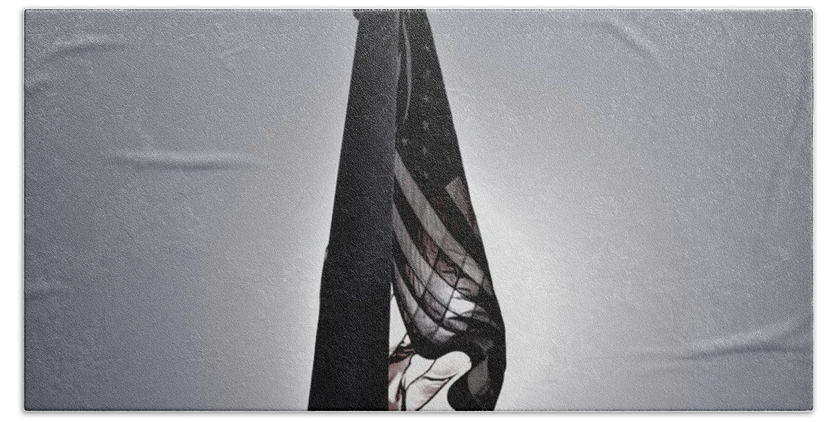 American Flag Beach Towel featuring the photograph Faded Glory by Chance Kafka