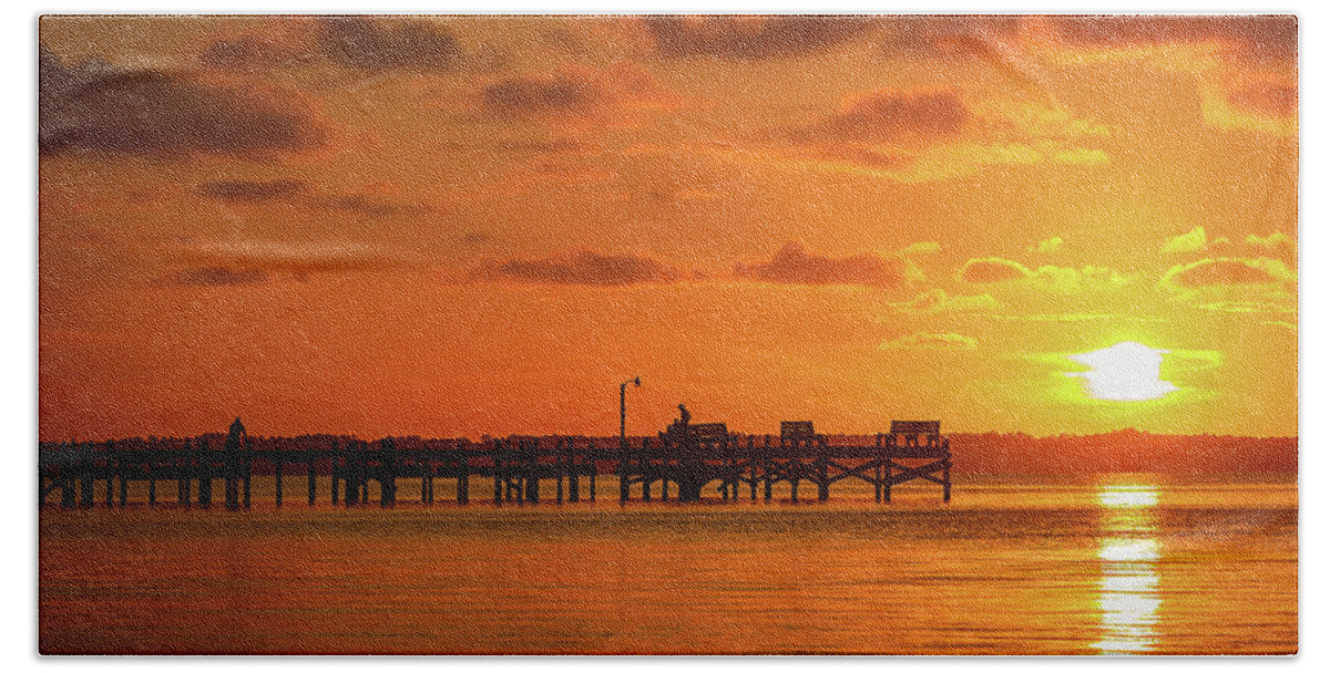 Sunset Beach Towel featuring the photograph Fading Day by Mike Whalen