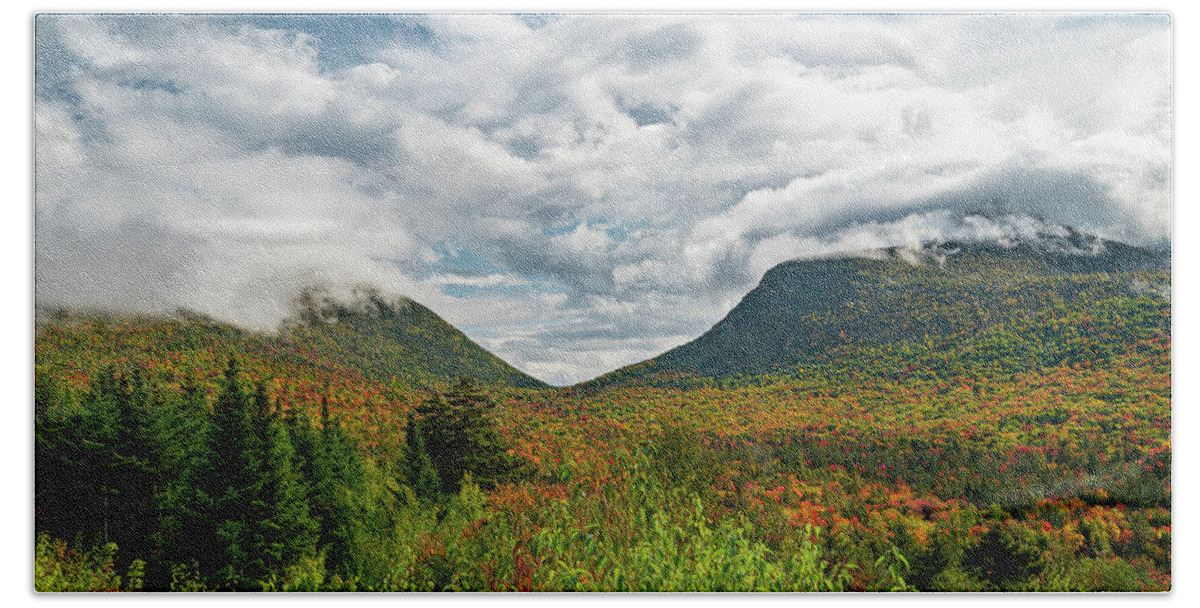 Kancamagus Beach Towel featuring the photograph Fall Foliage after a Storm on the Kancamagus Highway in the White Mountains I by William Dickman
