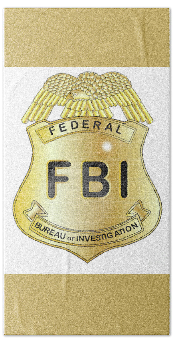Fbi Beach Towel featuring the digital art FBI Badge by Bigalbaloo Stock