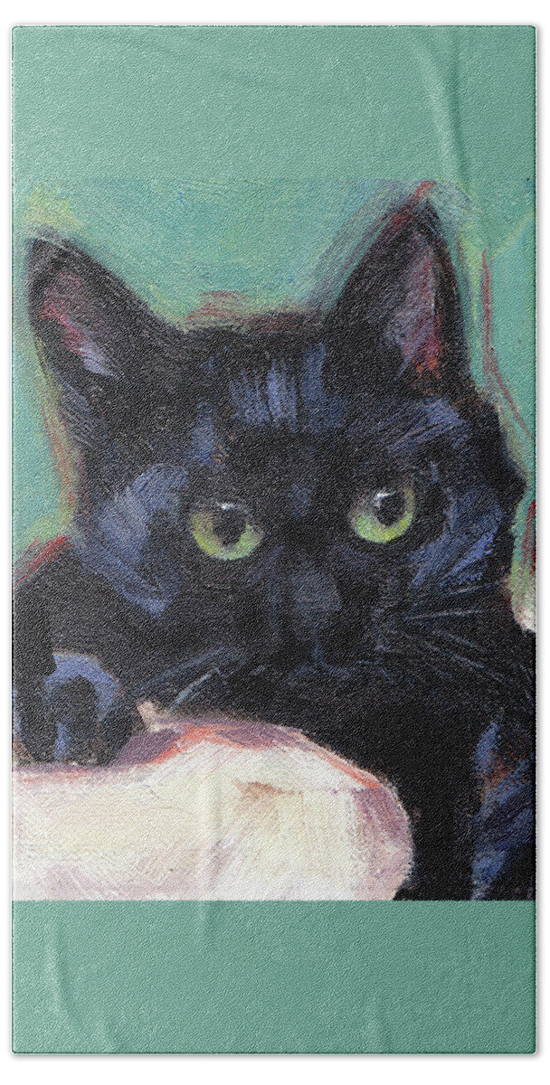 Cat Beach Towel featuring the painting Felix by Merle Keller