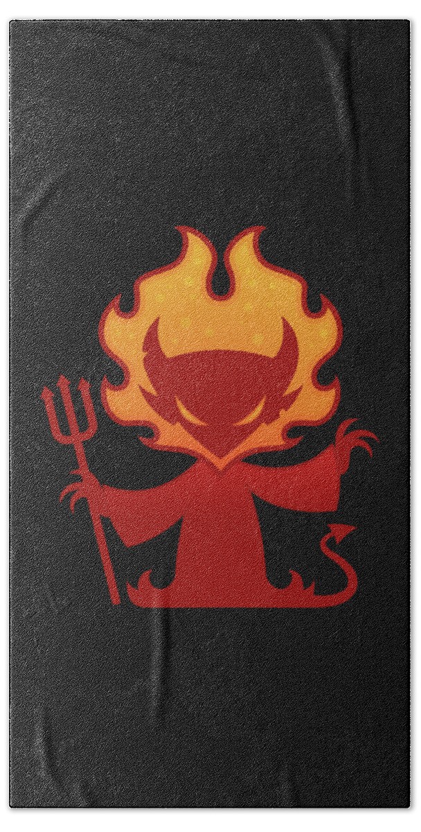 Demon Beach Towel featuring the digital art Flaming Devil by John Schwegel