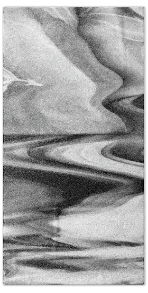 Black_white. Black_and_white Beach Sheet featuring the digital art Flight of Fancy by Gerlinde Keating