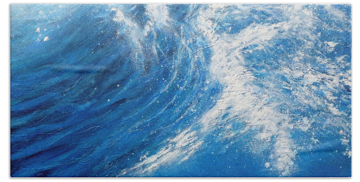 Ocean Beach Towel featuring the painting Fluidity by Jackie Sherwood
