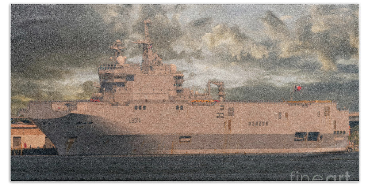 Tonnerre L9014 Beach Towel featuring the painting French Navy - L9014 Tonnerre by Dale Powell