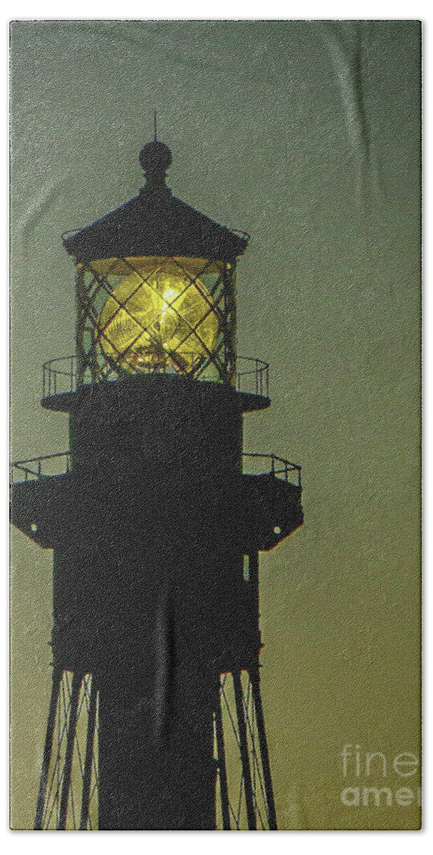 Lighthouse Beach Towel featuring the photograph Fresnel Lens Glow by Tom Claud