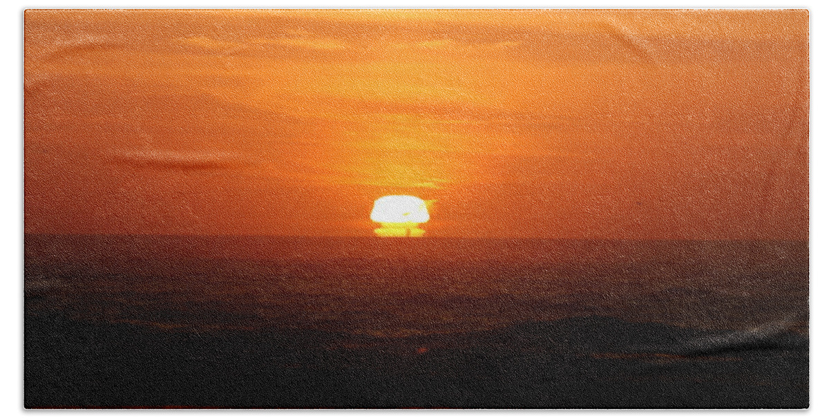 Sunset Beach Towel featuring the photograph Funky Sunset by Christy Pooschke