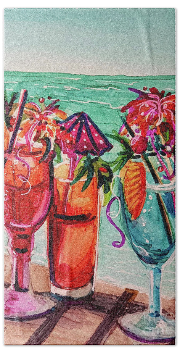 Alcohol Ink Beach Towel featuring the mixed media Gal's Afternoon Out by Francine Dufour Jones