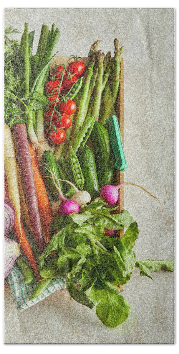 Garden Fresh Beach Towel featuring the photograph Garden fresh vegetables by Cuisine at Home