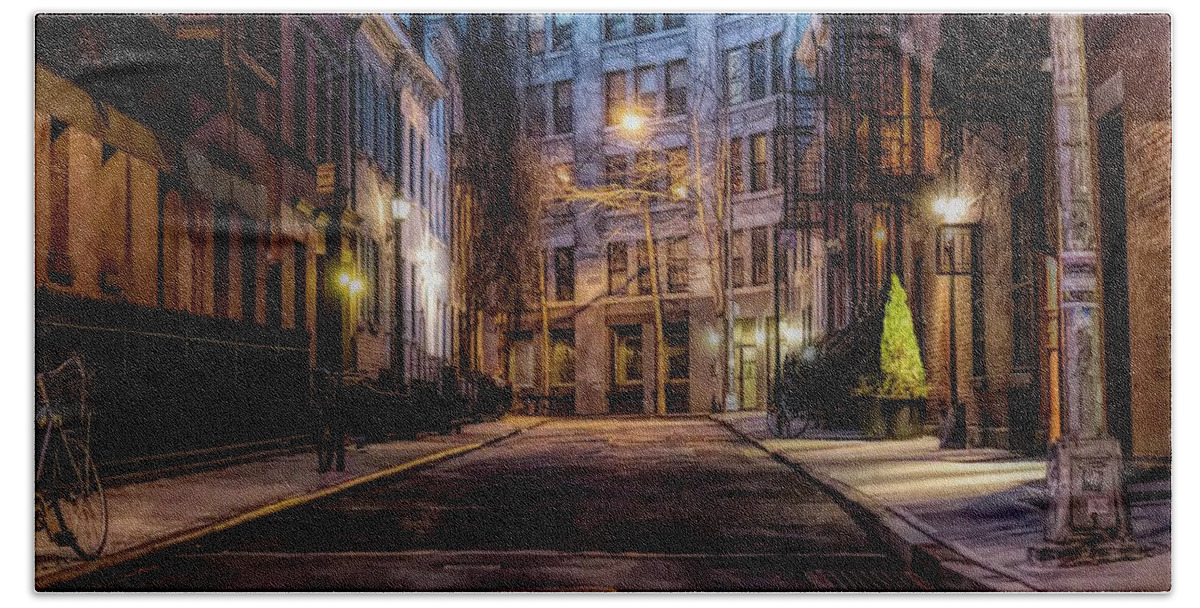 Greenwich Village Beach Towel featuring the digital art Gay Street Greenwich Village by Alison Frank
