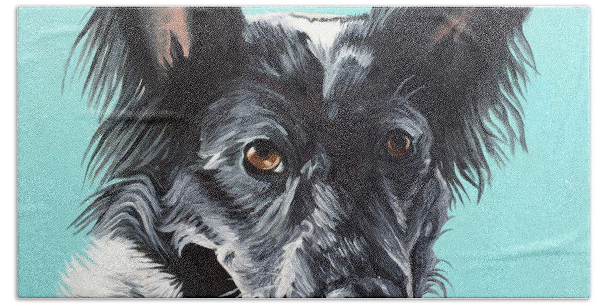 Dog Painting Beach Towel featuring the painting Gemma by Nathan Rhoads