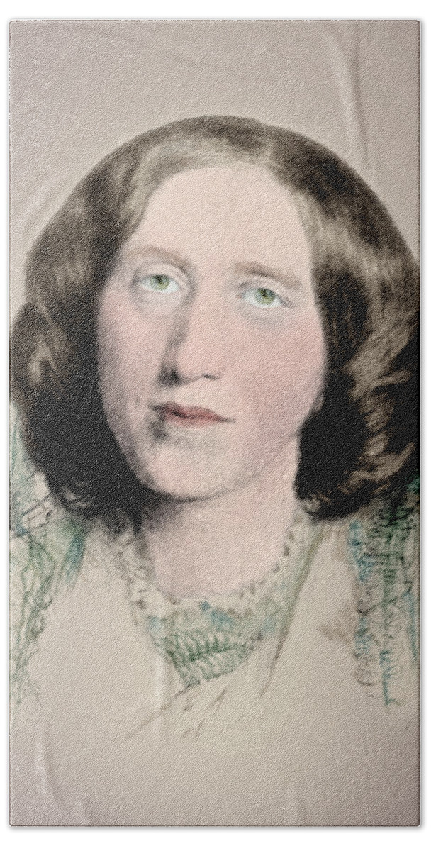 19th Century Beach Towel featuring the photograph George Eliot, English Author by Science Source