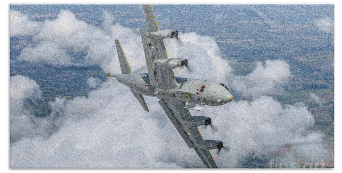 German Beach Towel featuring the photograph German Navy, Lockheed P-3 Orion, b9 by Nir Ben-Yosef