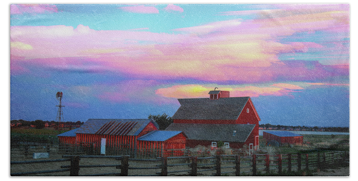 Agriculture Beach Towel featuring the photograph Ghost Horses Pastel Sky Timed Stack by James BO Insogna