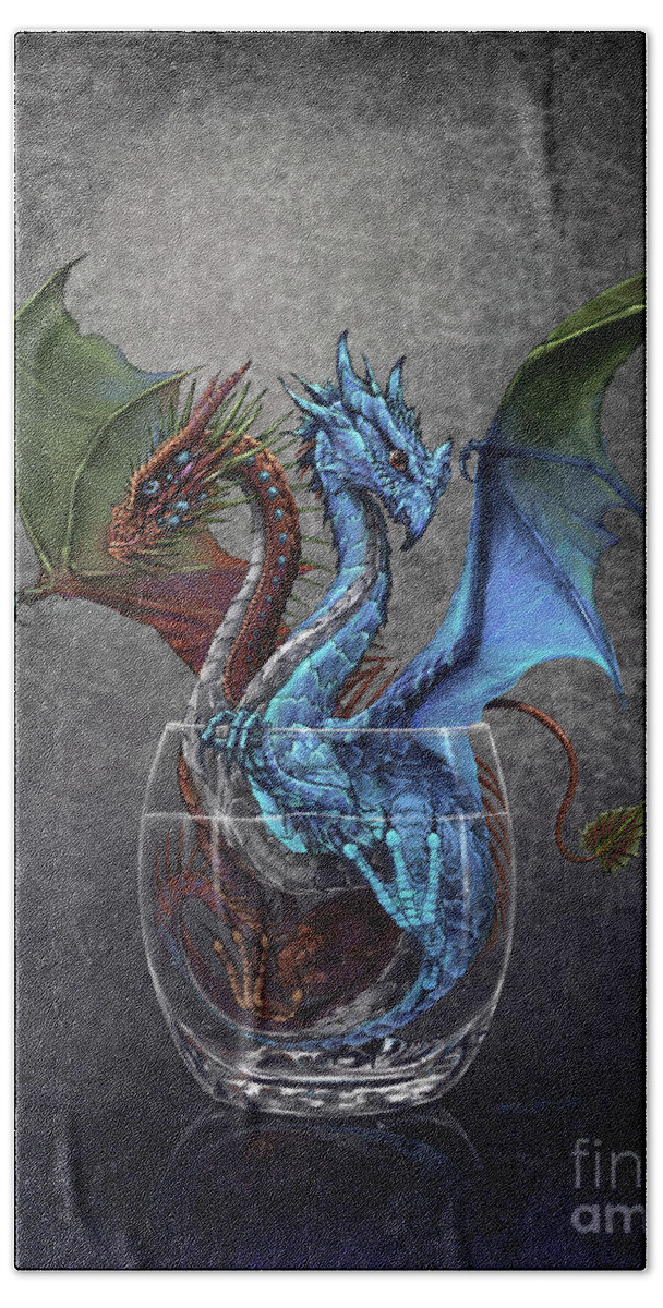 Gin Beach Towel featuring the digital art Gin and Tonic Dragon by Stanley Morrison