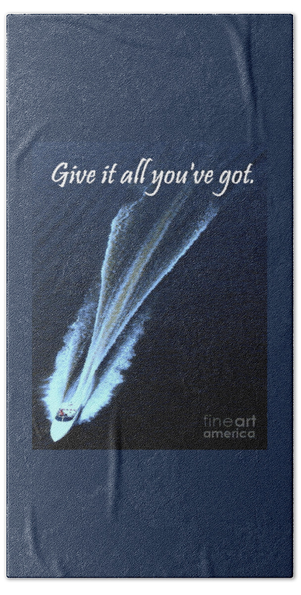 Speedboat Beach Towel featuring the photograph Give it all you've got by Irene Czys