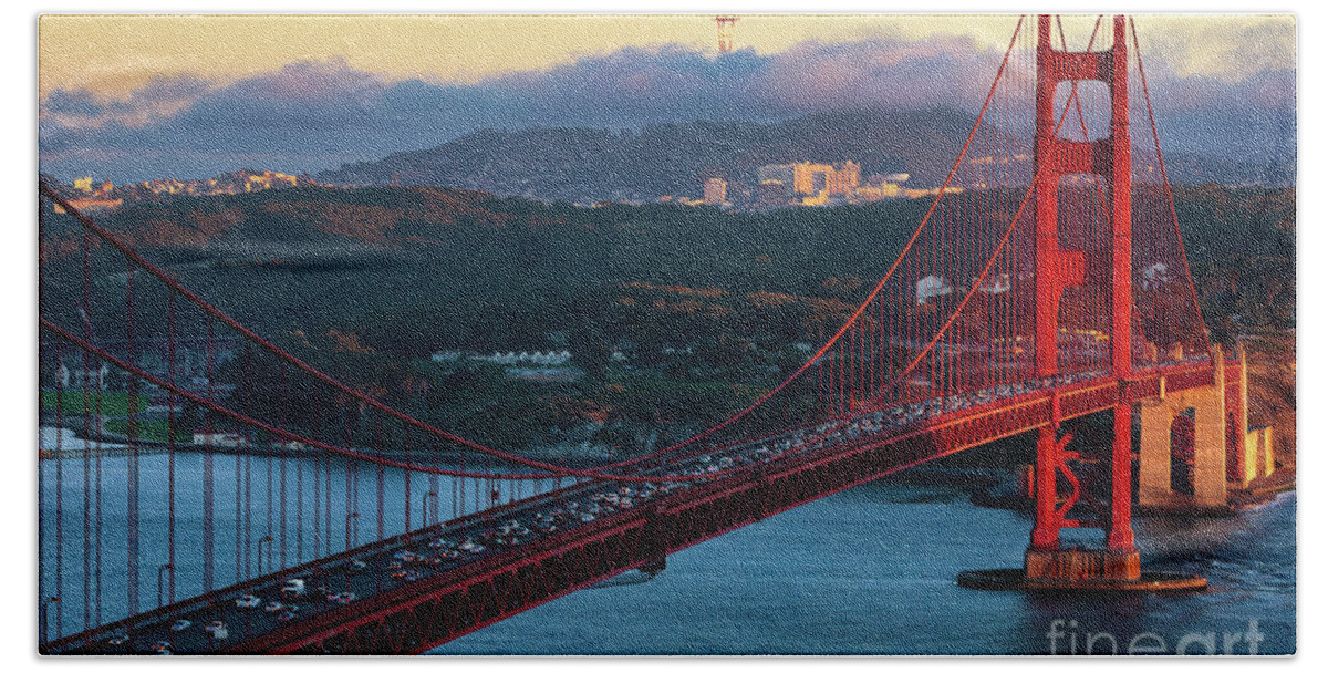 San Francisco Beach Towel featuring the photograph Golden Gate Bridge From Marin Headlands by Doug Sturgess
