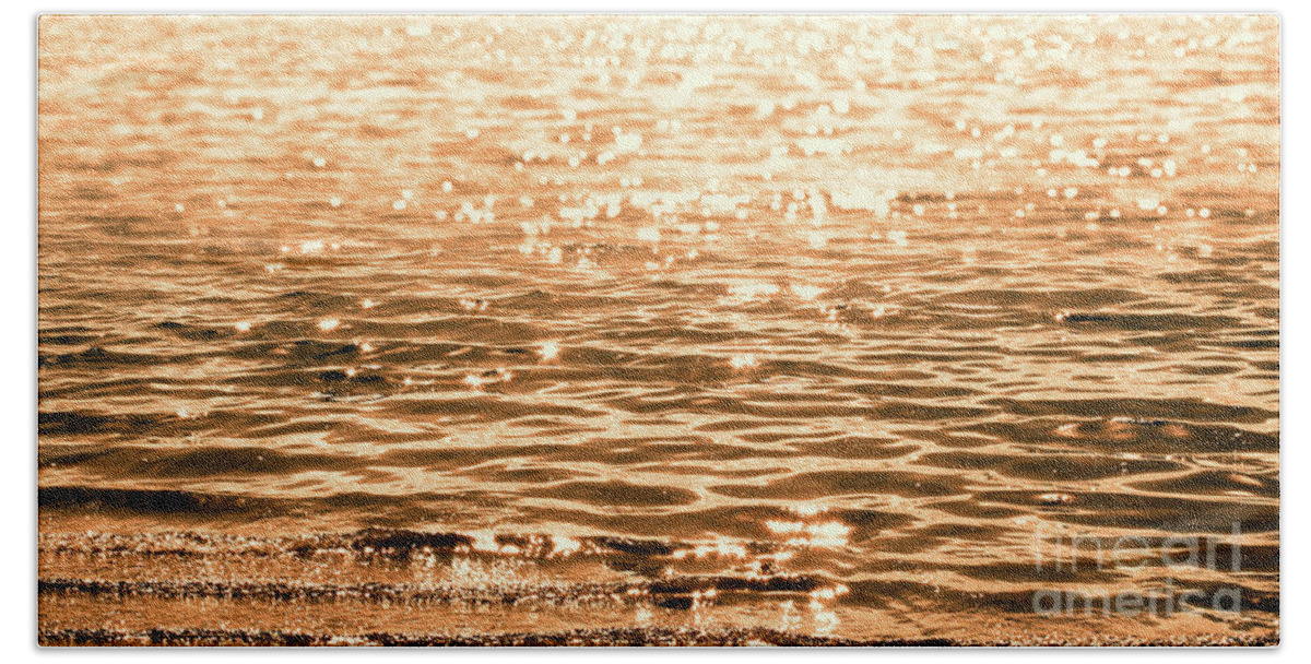 Golden Reflections Beach Towel featuring the photograph Golden Reflections by Michael Rock