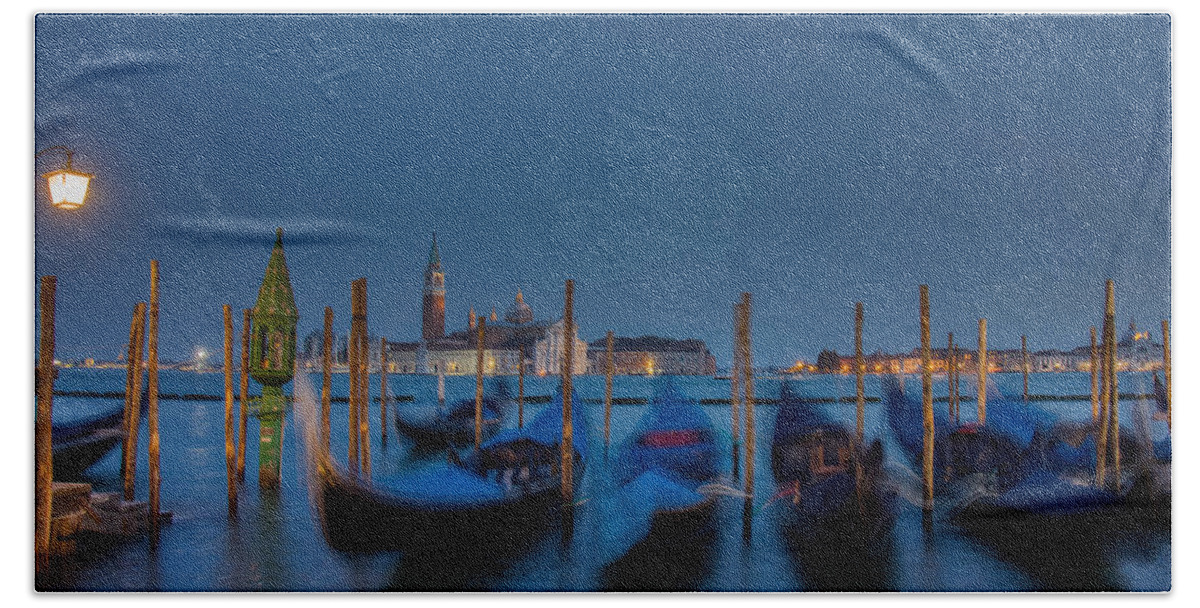 Venice Beach Towel featuring the photograph Gondolas in Motion by James Bethanis